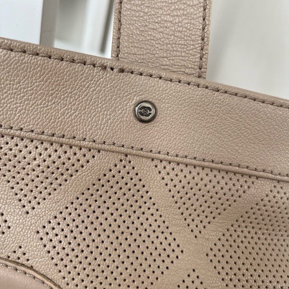 Chanel Beige Perforated Caviar Tote - Picture 6 of 16
